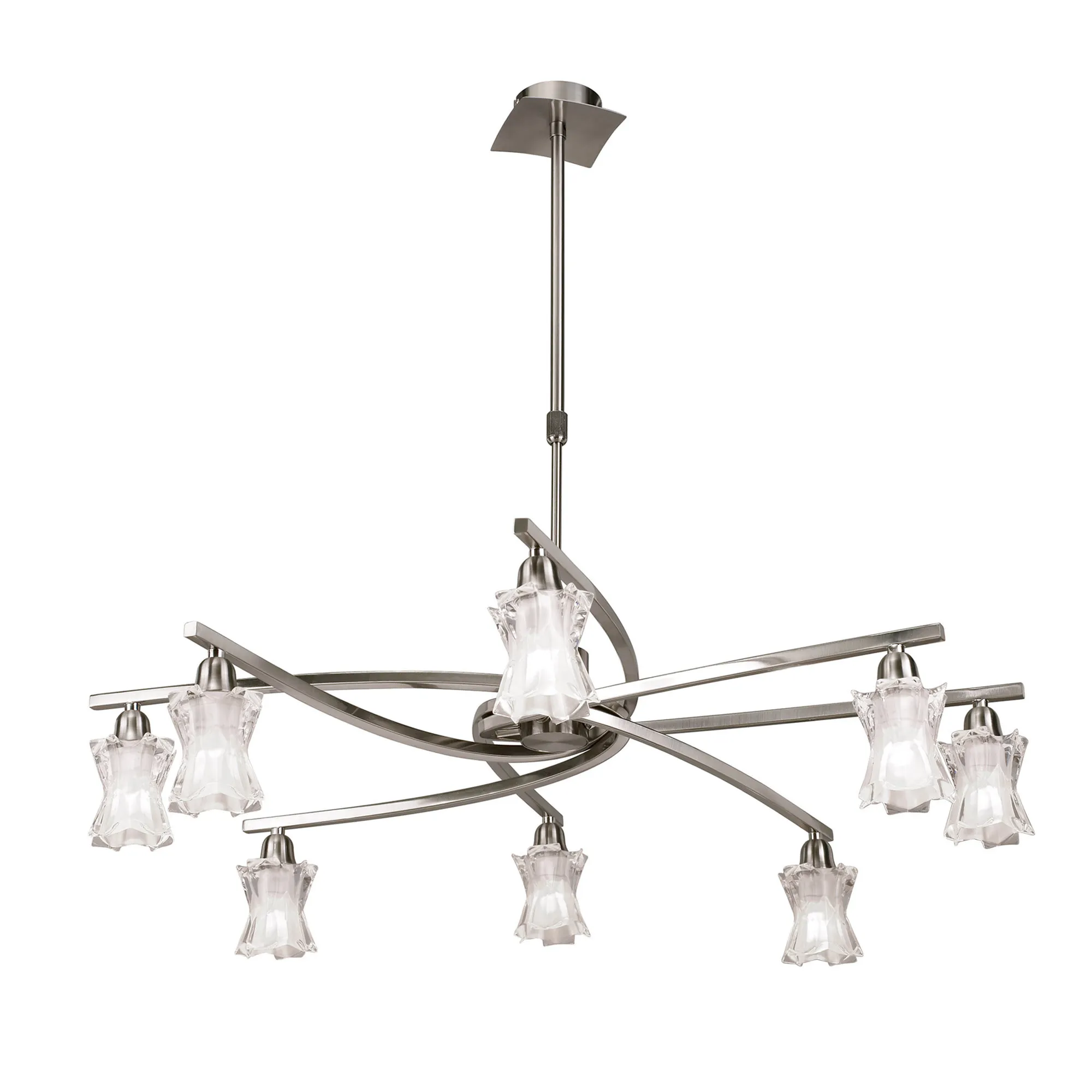 M8605/1  Alaska GU10 SN Telescopic/Semi Flush 8 Light